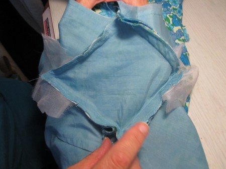 sewing in gusset underside