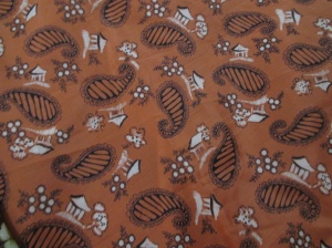 brown printed polyester