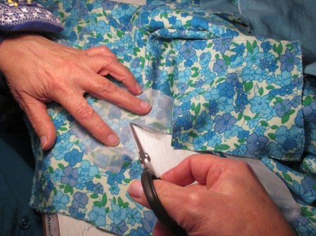 clipping organza in gusset