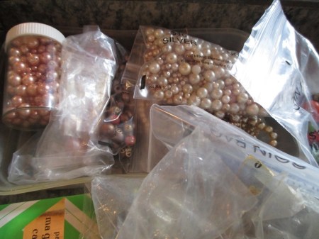 vintage necklaces in the case