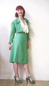Eszter Molnar green suit Vintage Suit Sew Along