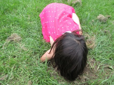 Luna raching for rabbits