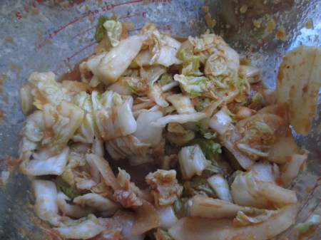 kimchi mixed in jug
