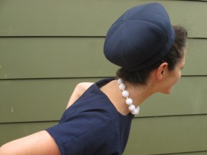 Vogue 6435 blue hat back