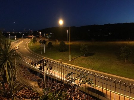 Lockdown walks quiet highway