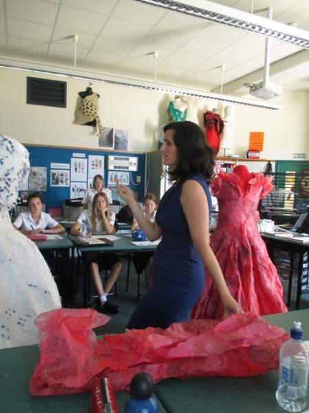 Artsit Visit Rangitoto College students and garments2