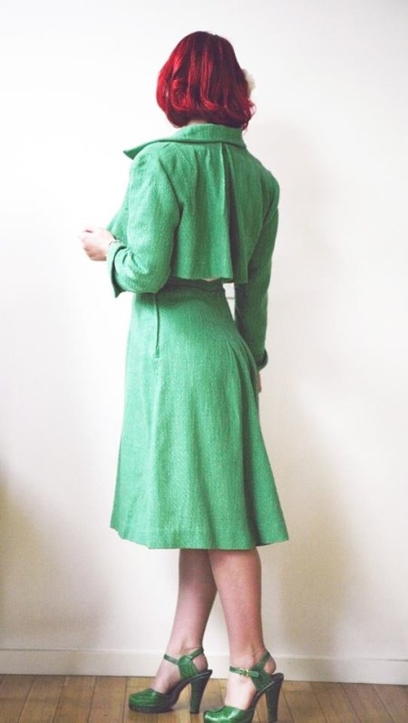 Eszter Molnar green suit Vintage Suit Sew Along again