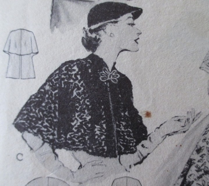 Butterick 6039 cape in red&nbsp;crepe