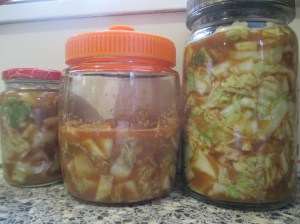 kimchi in jars