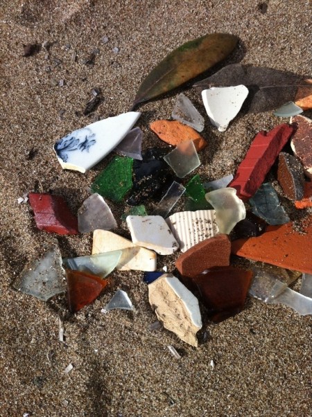 sea glass and ceramics