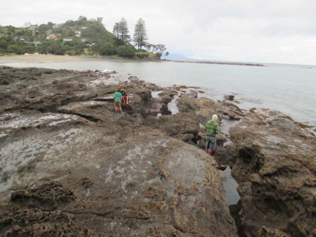Matheson's Bay kids on rocks