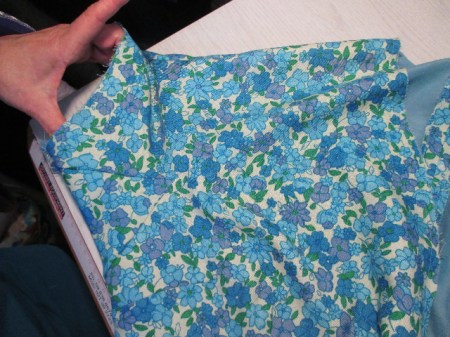 Opening the sewn gusset