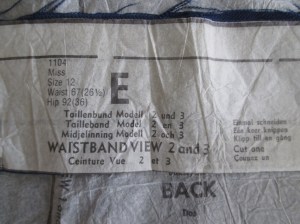 Blue Grabadine skirt waistband pattern