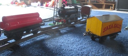 Vintage Hornby train on tracks