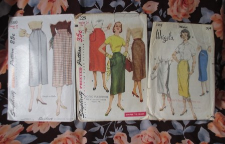 three vintage skirt patterns