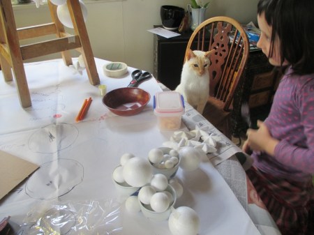 Solar system table and Austin and Luna