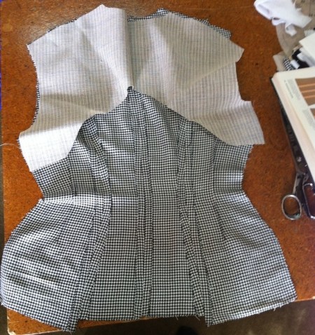 Vintage suit sew along back interfacing deatil