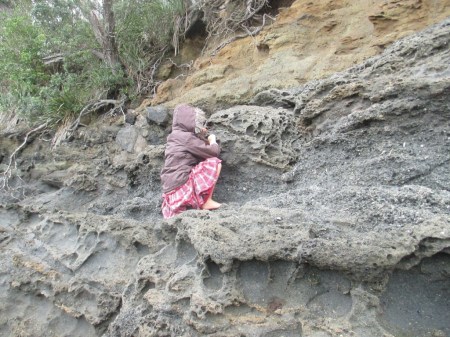 Matheson's Bay Luna looking for fossils