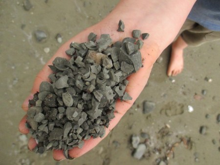 loose rocks by the handful