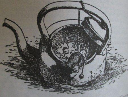 The Borrowers in the teapot